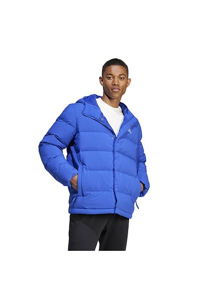adidas Men's Helionic Hooded down Coat Blue Coat Iz4700