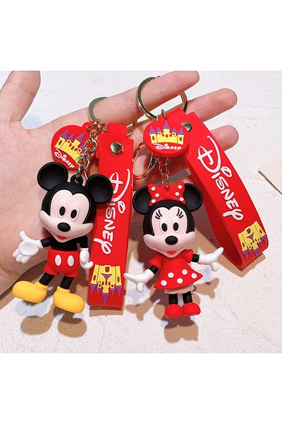 Choice Disney Cartoon Mickey Mouse Keychain Minnie Donald Duck Daisy Cute Doll Keyring Fashion Couple Ba...