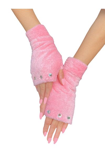 Parlajent Pink Soft Plush 2-Piece Set - Beanie & Gloves