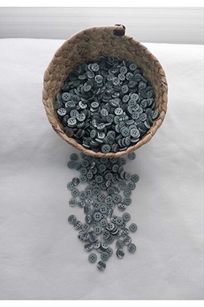 Tasarım Gray Color 1 cm Diameter Polyester Button 50 Pieces.