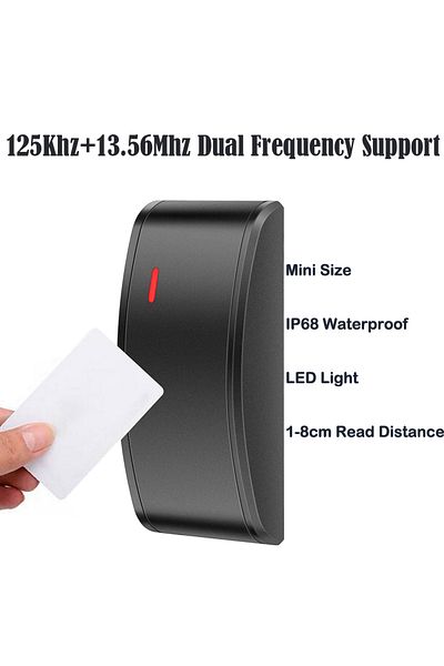 Choice 125khz 13.56mhz Lr002dc Waterproof Rfid Reader 125khz 13.56mhz Weigand 26/34 Output Proximity Card R
