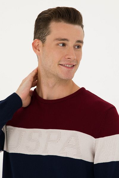 U.S. Polo Assn. Мъжки пуловер в бордо и червено 50272119-vr014