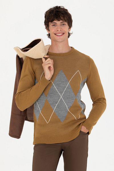 U.S. Polo Assn. Men's Light Khaki Sweater 50272105 -Vr183