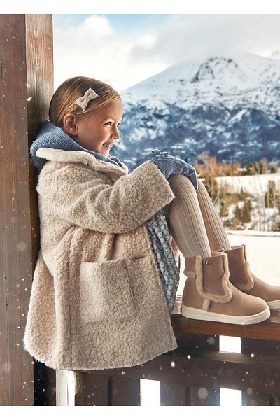 MAYORAL Girl's Fur Stamp Coat