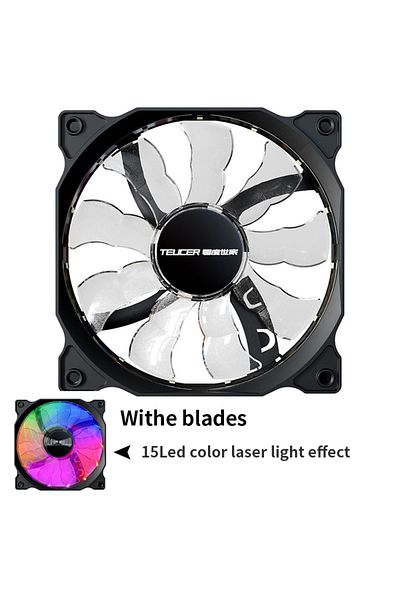 Choice RGB As show B12025-White TEUCER B12025 PC Case Fan 120mm 12V 4Pin Vortex Light Effects Shockproof Si