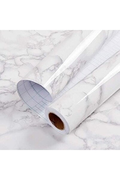 Store Beyaz Mermer Desenli Yapışkanlı Tezgah Folyosu (3 mt.x 60 cm)