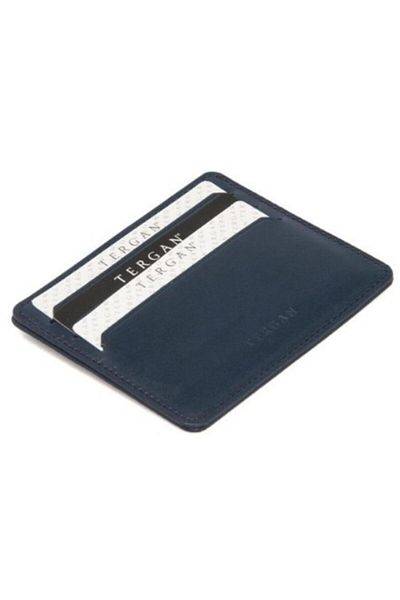 Tergan Δερμάτινη θήκη για κάρτες Unisex Navy Blue - 01050o15