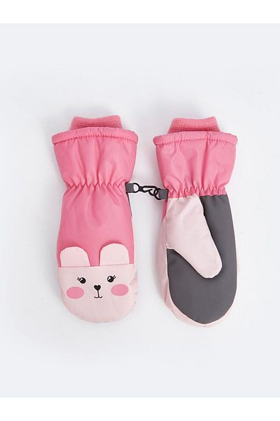 LC Waikiki LCW ACCESSORIES Mädchenhandschuhe mit rosa Hasenfigur