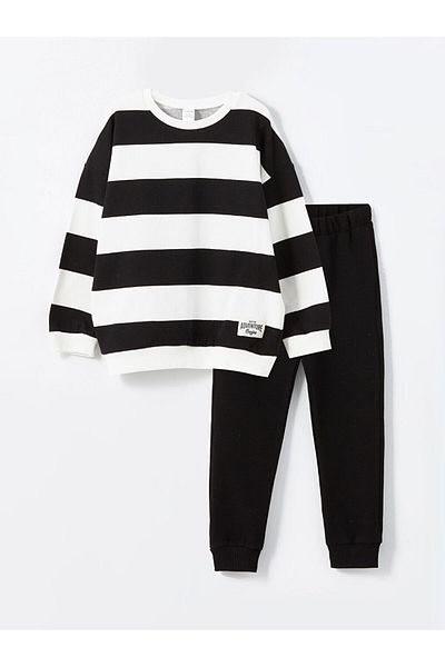 LC Waikiki Crew Neck Long Sleeve Boy's Sweatshirt and Sweatpants Set of 2