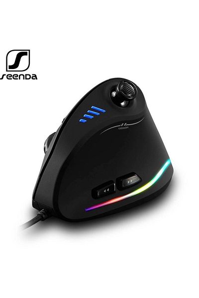 Choice Black SeenDa Vertical Gaming Mouse Wired RGB Ergonomic Mouse USB Joystick Programmable Gaming Mice f
