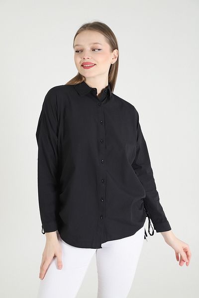 Dabenti women style Cămașă neagră supradimensionată pentru femei - 6122