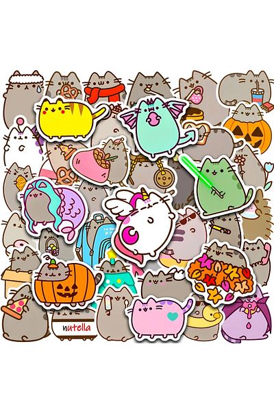 Miniso 50PCS Chunky Cat 50/100PCS Cute Kawaii Chunky Cat Stickers Pack Decal Stationery Scrapbook Notebook
