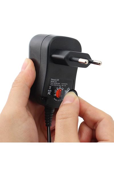 YTDMEN Eu Adapter Dc 12 Volt Adjustable Power Adapter Ac 220v To Dc 3v -12v 1.2a 12w Multi Plug 6 Adjustabl