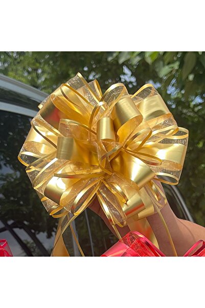 Choice 10 قطع ذهبية 10 قطع من خيوط الثلج وشريط سحب فيونكة سيارة كبيرة للسيارا...