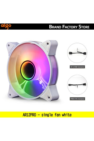 Choice مروحة A-RGB بيضاء Ar12pro 1 مروحة بيضاء Aigo Ar12pro مروحة هيكل كمبيوتر Ventoinha Pc 120 مم Rgb 4 دبابيس
