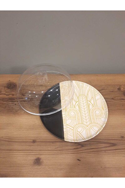 Keramika KERAMİKA KEK FANUS TAKIMI 28 CM 2 PARÇA FANUS VE SERVİS TABAĞI