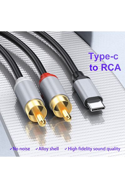 Choice كابل صوت USB C إلى RCA بطول 5 أمتار، كابل من النوع C إلى 2 RCA لمكبر الصوت، ومكبر الصوت، والكمبيوتر المحمول Huawei Xiaomi بطول 1 متر و2 متر و3 بوصات