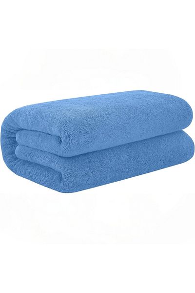 KAYABEY HOME Prosop de duș de culoare albastră 100% bumbac Prosop de corp din bumbac Prosop mare 70x140 cm