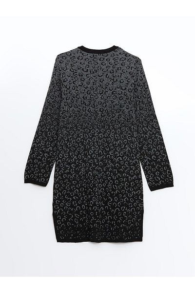 LC Waikiki Cardigan tricotat pentru femei LCW Grace Jacquard Decolteu cu imprimeu