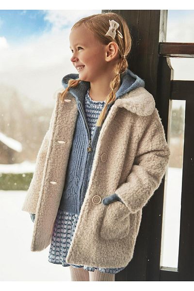 MAYORAL Girl's Fur Stamp Coat