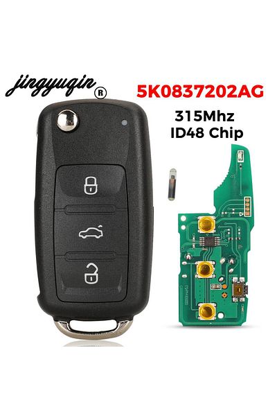 Choice jingyuqin 5K0 837 202 AG /B/C/DT/AF Folding Car Remote Key 315MHz id48 for VW Beetle Golf Jetta P...
