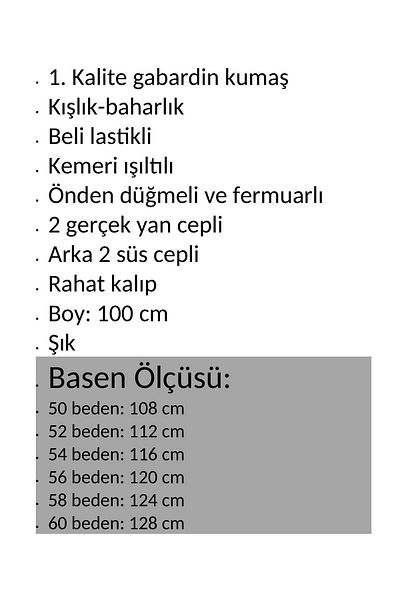 anne moda ankara Take According to the Basen Measure.. 1St Quality Winter-Spring, Gabardine Fabric