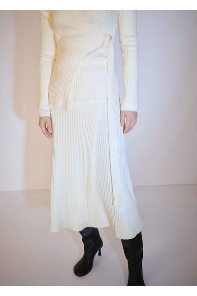 MANGO Woman Woven wrap skirt