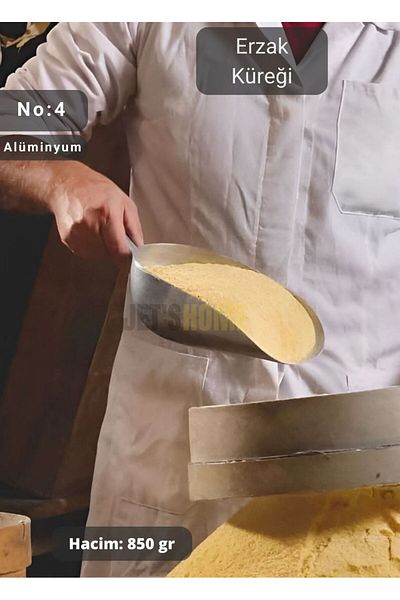 Jet's Home Erzak Aluminum Pulses Shovel - Flour Nuts Shovel, Volume 850 Gr, No:4 30 cm