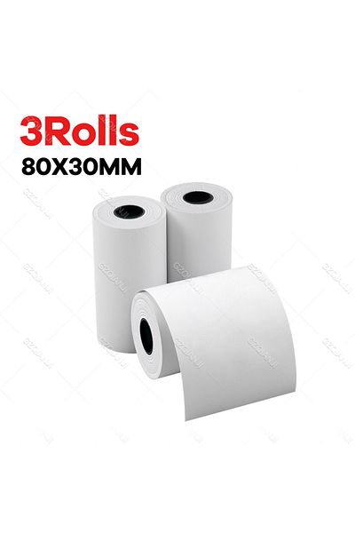 GZQIANJI 3rolls 80x30mm Bpa Free 80*30mm 40mm Thermal Receipt Paper For All Mini 3 Inch Inkless Wireless Ther