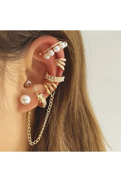Ayzen 8 Pieces Chain Earrings Set