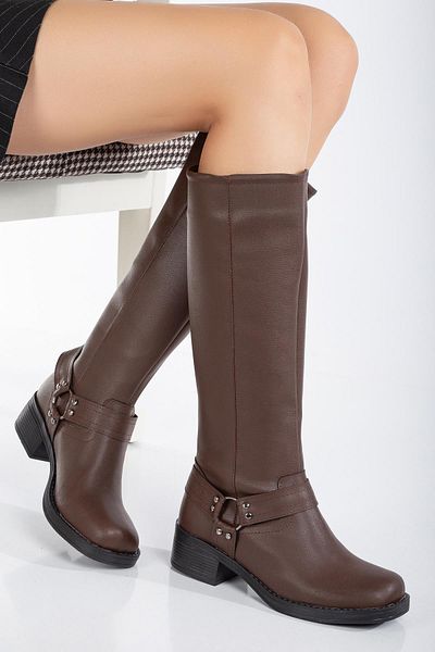 SUİNS SHOES Suins Balius Biker Model Blunt Toe Γυναικείες Μπότες