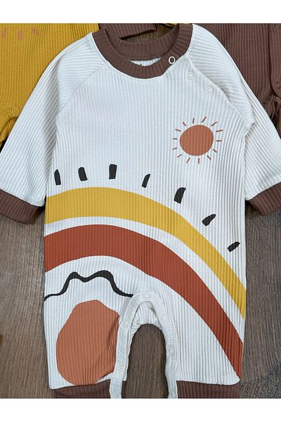 tiwitibaby Newborn Organic Cotton Flexible 3-Piece Baby Boy Jumpsuit Set