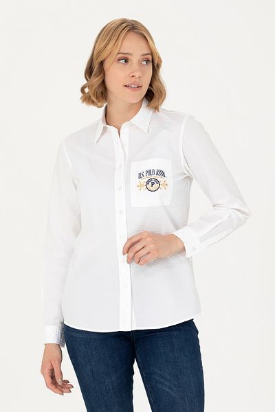 U.S. Polo Assn. Cămașă albă cu mânecă lungă de damă 50272189 -VR013