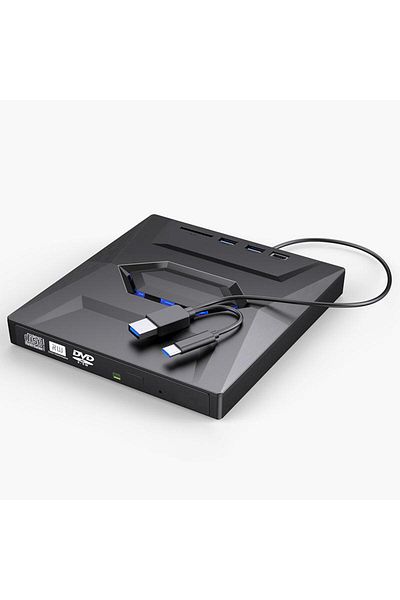 Choice M-B21-Y USB3.0 TYPE 3-in-1 Multi-Function External Mobile Drive CD DVD Burner, SD Card, U Disk Playe