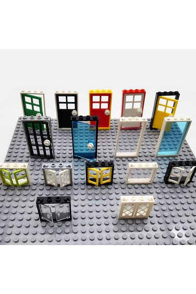 Choice MOC House Doors Windows Building Blocks Parts City Friends Blocks Toys Compatible Brand Assemble ...