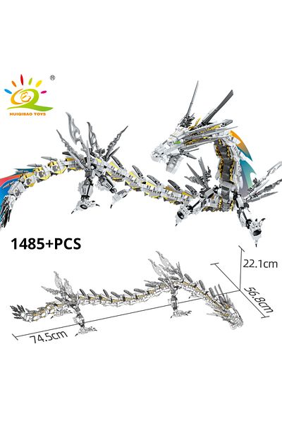 Choice No Box Huiqibao 1485pcs White Dragon Model Building Blocks Movie Series City Bricks Educational Cons