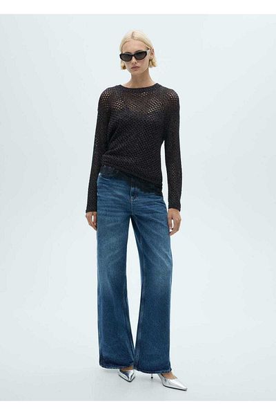 MANGO Woman Lureks Openwork Knitted Sweater