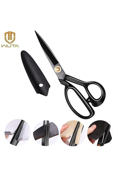 Choice WUTA Professional Scissors Extreme Sharpness Cutting Leather Fabric Heavy Duty Metal Scissors Sew...