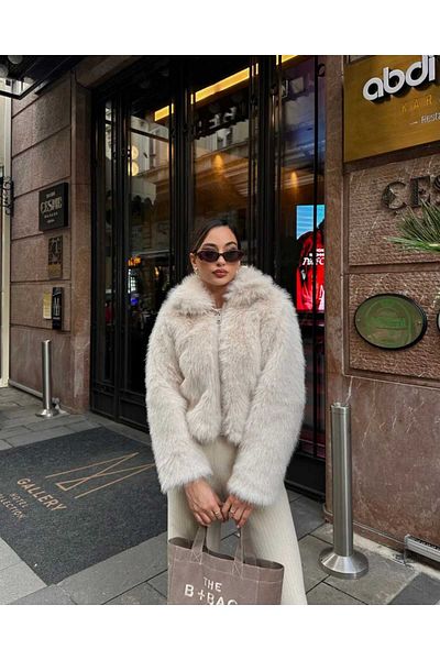 MODA DURAĞI Zippered Faux Fur Premium Jacket