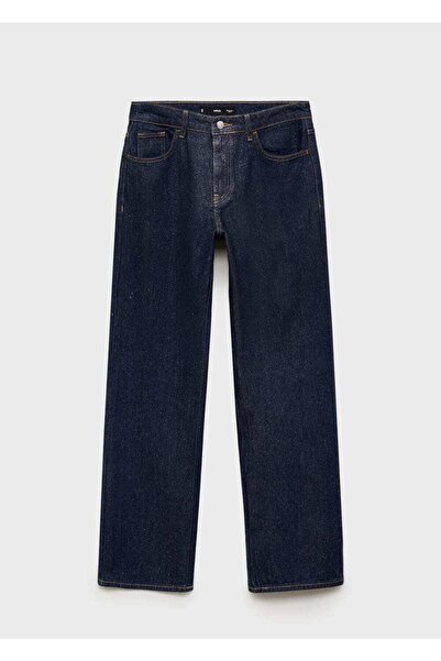 MANGO Woman Parlak bitişli düz kot pantolon