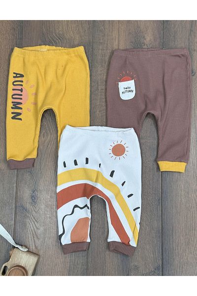 tiwitibaby Newborn Organic Cotton Flexible Baby Boy Pants Set of 3