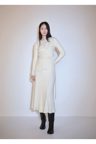 MANGO Woman Woven wrap skirt