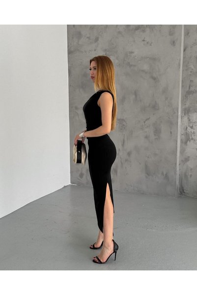 Generic Brand Women's One Shoulder Draped Waist Sandy Slit Dress