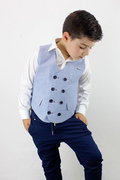 Doctor junior Striped Linen Vest for Boy