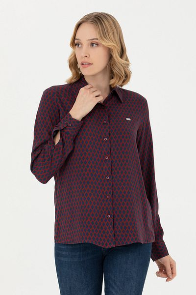 U.S. Polo Assn. Women's Red Long Sleeve Shirt 50272150 -Vr030