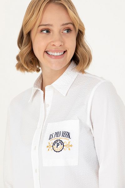 U.S. Polo Assn. Cămașă albă cu mânecă lungă de damă 50272189 -VR013