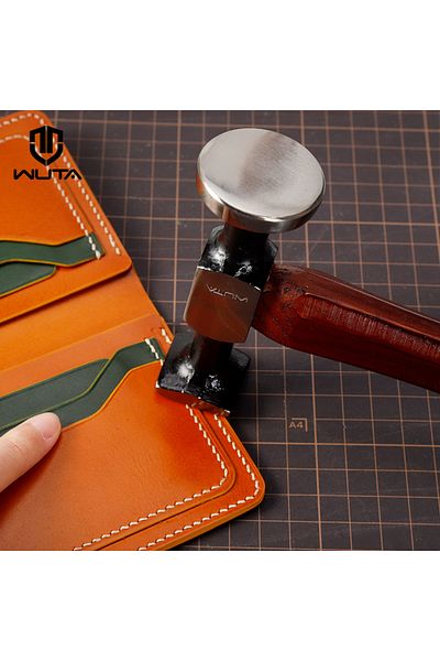 Choice 1 Piece Wuta Leather Mallet Hammer Cobbler Hammer Carbon Steel Double Head Smooth Chasing Hammer For
