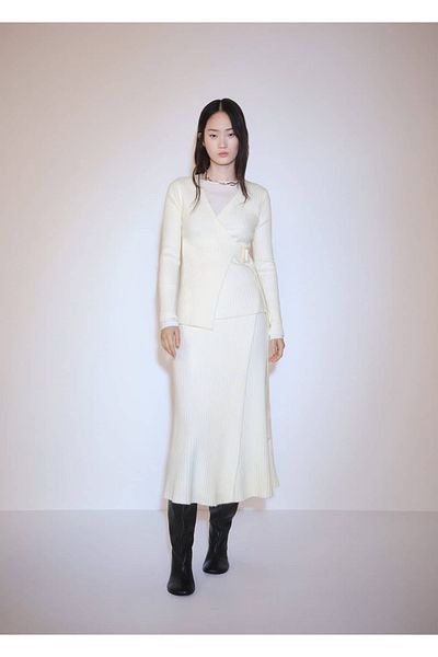 MANGO Woman Corded Cardigan with Buckle
