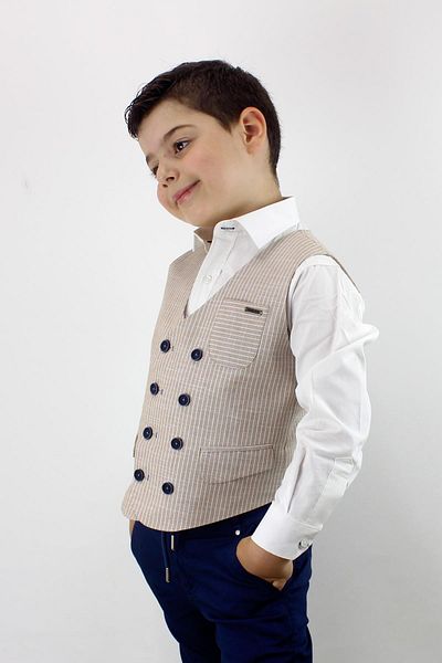 Doctor junior Striped Linen Vest for Boy
