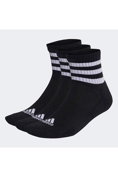adidas Спортни чорапи с 3 ленти с мека полугорна част - 3 чифта черни чорапи Ic1317